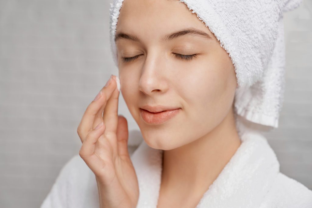 woman with clear skin